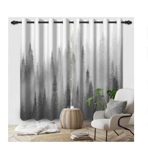 Ruelvth Misty Forest Blackout Curtain Panels 42x63 Inch Grey 2 Panels New